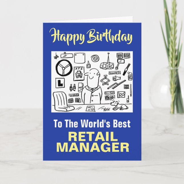 The Word's Best Retail Manager Happy Birthday Card (Front)