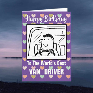 The Word's Best Van Driver - Happy Birthday Card