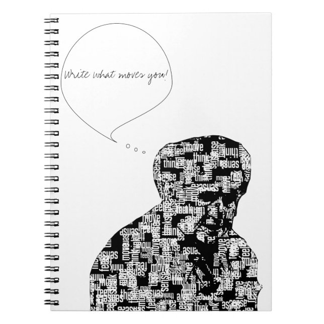 The Words Make The Man Notebook | Write What Moves (Front)