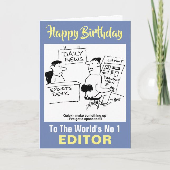 The Word's No 1 Editor - Happy Birthday Card (Front)