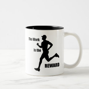 The Work Is The Reward Runner Two-Tone Coffee Mug