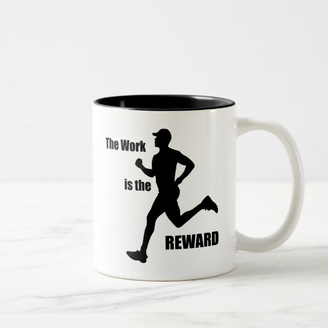 The Work Is The Reward Runner Two-Tone Coffee Mug (Right)