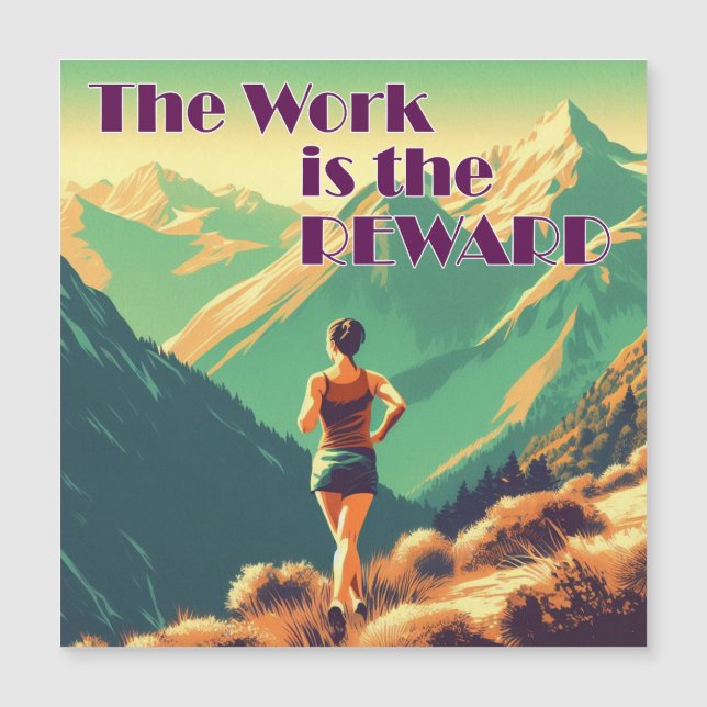 The Work Is The Reward Woman Runner Mountains (Front)