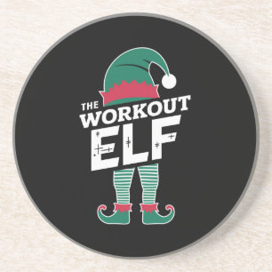 The Workout Elf Group Matching Family Christmas Coaster