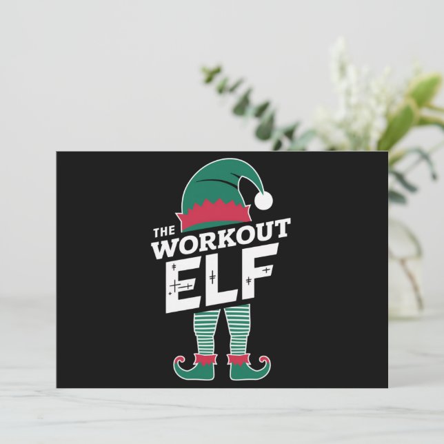 The Workout Elf Group Matching Family Christmas  Holiday Card (Standing Front)