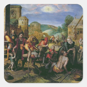 The Works of Mercy Square Sticker