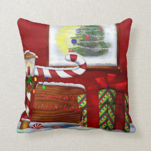The Workshop Christmas Whimsey Throw Pillow