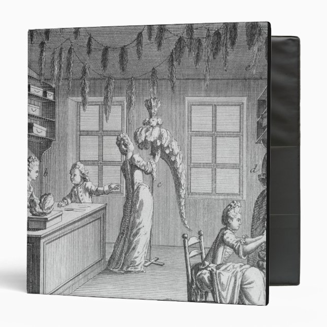 The workshop of a dressmaker, illustration from th binder (Front/Inside)