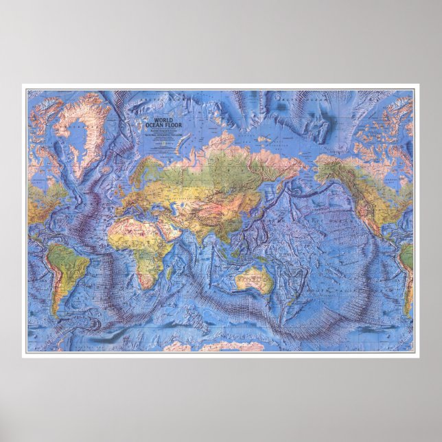 " The World: 1981/present - OCEAN Floor map ... Poster (Front)