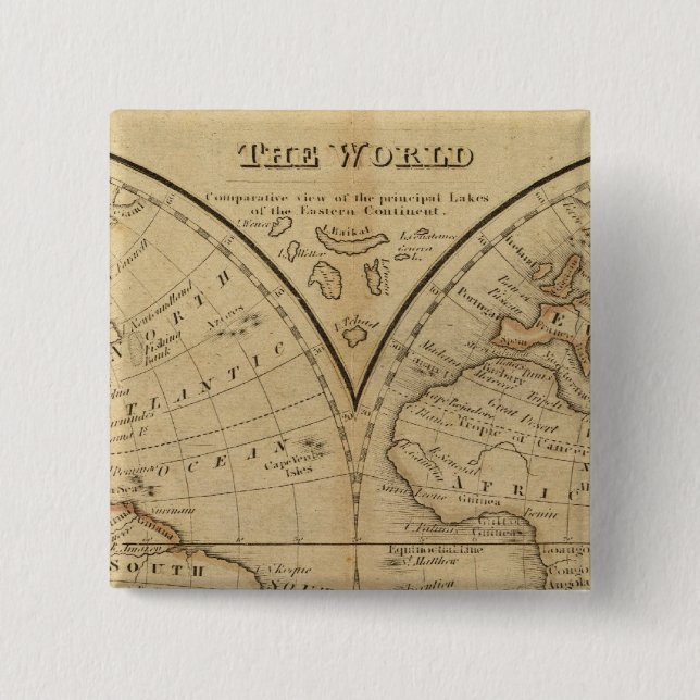 The World 3 2 Inch Square Button (Front)