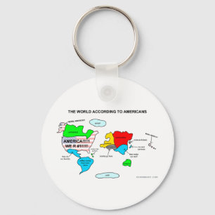 The World According to Americans Keychain