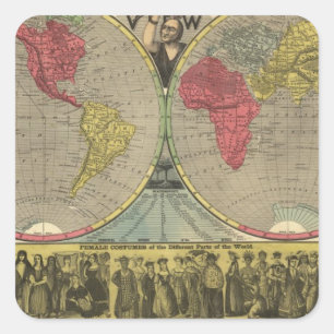 The World At One View Square Sticker