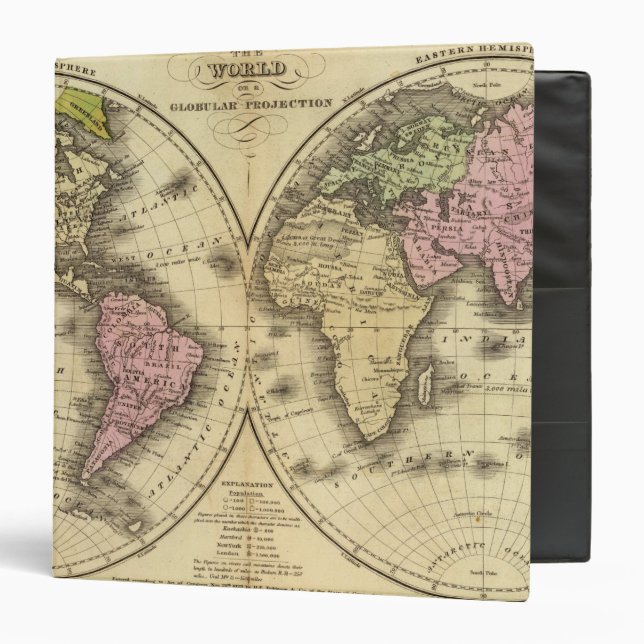 The World double hemisphere map Binder (Front/Inside)