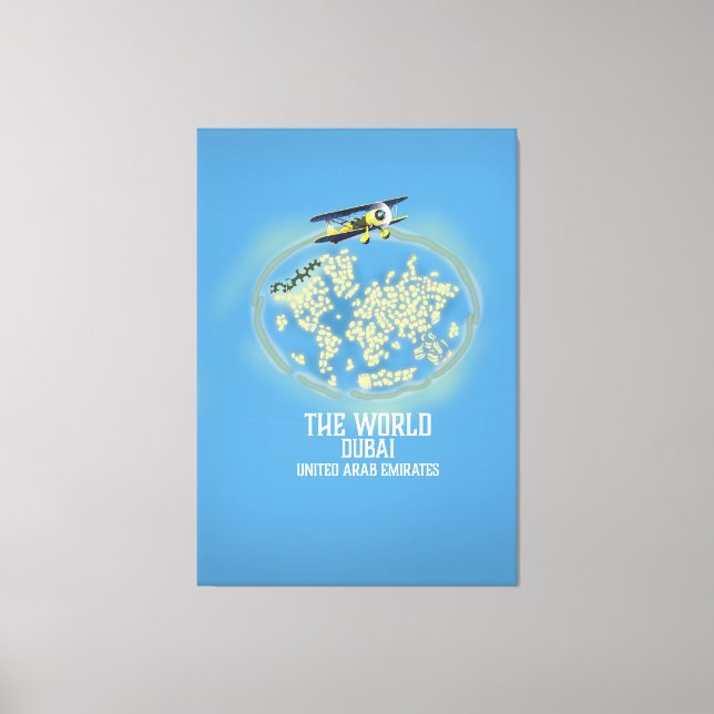 The World Dubai United Arab Emirates map Canvas Print (Front)