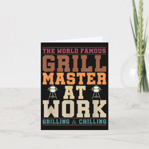 The World Famous Grill Master At Work Funny Bbq Ba Card