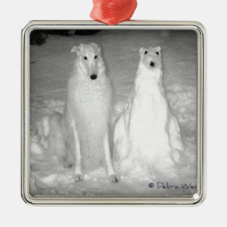 The World Famous Mychtar and His Snowdog ! :) Metal Ornament