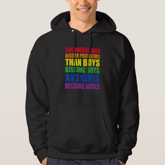 The World Has Bigger Problems Lgbt Q Pride Gay Pro Hoodie (Front)