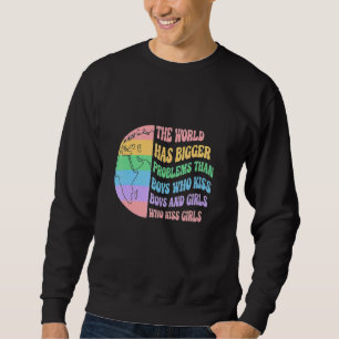 The World Has Bigger Problems  Rainbow Heart Lgbt Sweatshirt