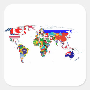 The World In Flags Square Sticker