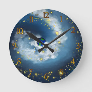 The World In His Hands Numbered Round Clock