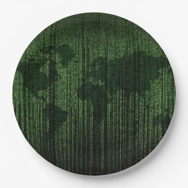 The world in the matrix paper plate (Front)