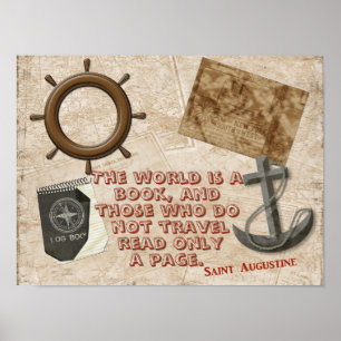 The World is a Book - Quote Saint Augustine print
