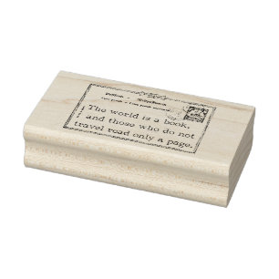 The World is a Book Rubber Art Stamp