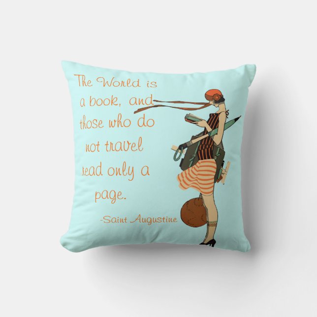 The World is a book Throw Pillow (Front)