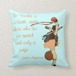 The World is a book Throw Pillow
