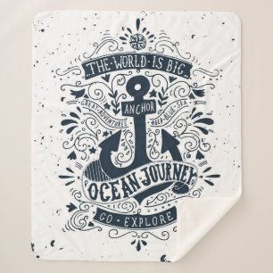The World Is Big - Go Explore Sherpa Blanket