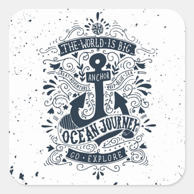 The World Is Big - Go Explore Square Sticker (Front)