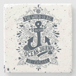 The World Is Big - Go Explore Stone Coaster