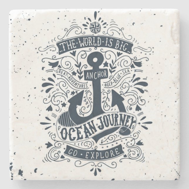 The World Is Big - Go Explore Stone Coaster (Front)