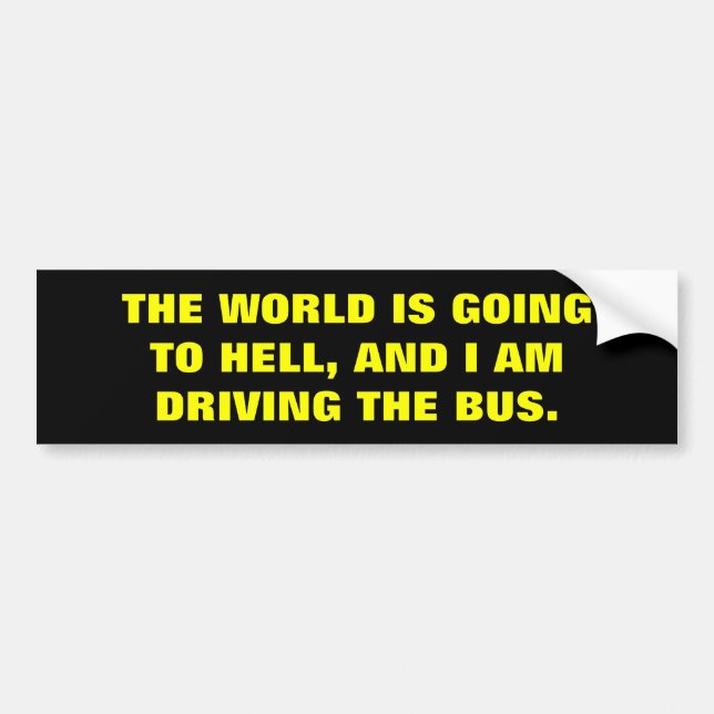 THE WORLD IS GOING TO HELL BUMPER STICKER (Front)