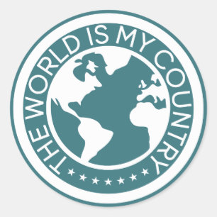 The World is My Country Sticker. Classic Round Sticker