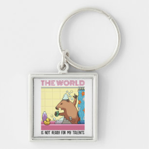 The World Is Not Ready Singing Groundhog Keychain