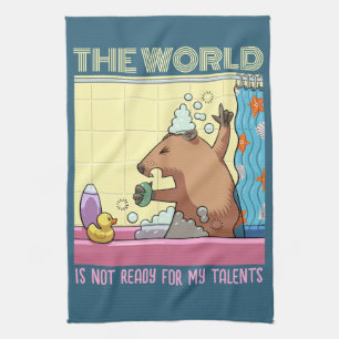The World Is Not Ready Singing Groundhog Kitchen Towel