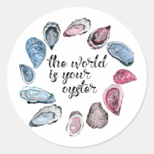 The world is your oyster classic round sticker