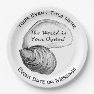 The World is Your Oyster Paper Plate