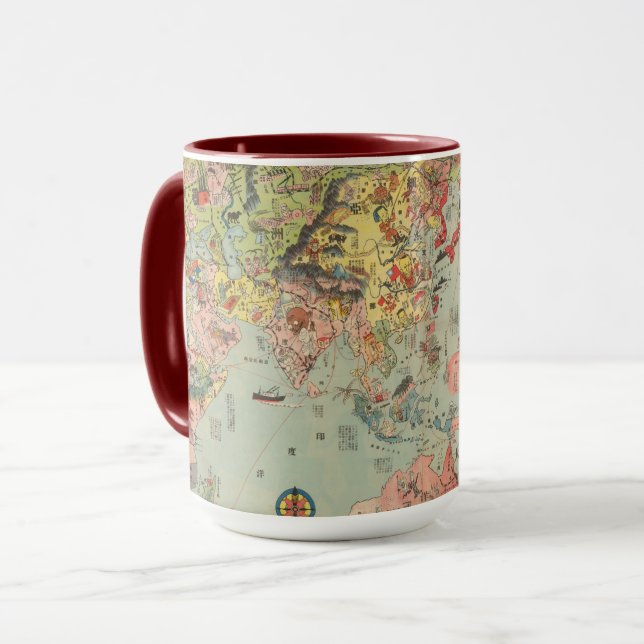 The World Map at a Glance - World Air Routes Mug (Front Left)