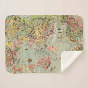 The World Map at a Glance - World Air Routes Sherpa Blanket