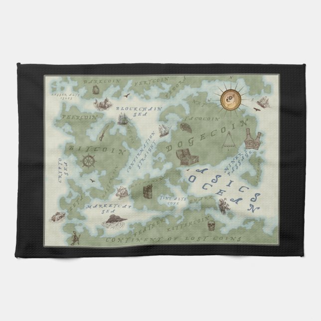 The World Map of Cryptocurrency Kitchen Towel (Horizontal)