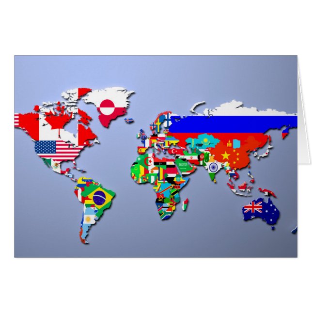 The World Map With Their Flags (Front Horizontal)