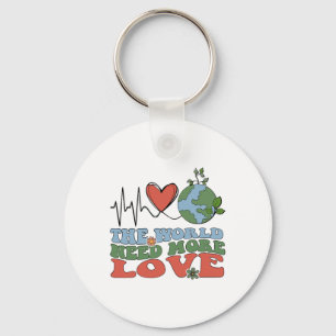 The World Need More Love Earth Day Nurse Heart Keychain