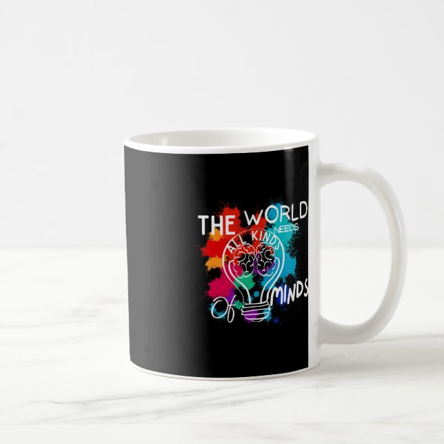 The World Needs All Kinds Of Minds Autism Awarenes Coffee Mug (Right)