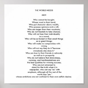 THE WORLD NEEDS MEN POSTER