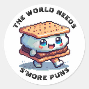 The World Needs S'more Puns Classic Round Sticker