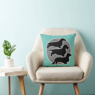 The World Of 3 different Dachshunds 2 Throw Pillow