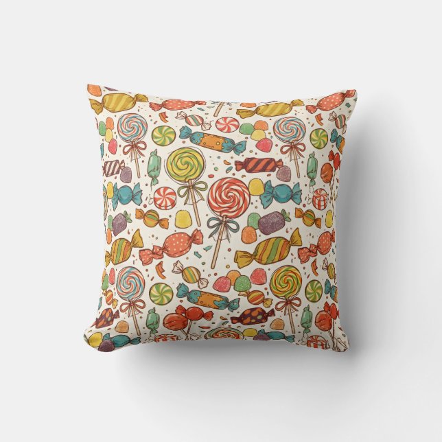The world of candy. throw pillow (Front)