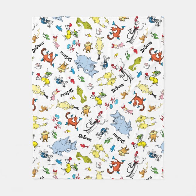 The World of Dr. Seuss Pattern Fleece Blanket (Front)